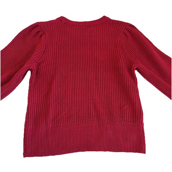 Women's Design 365 Pink Crew Neck Puff Sleeve Sweater Size Large Acrylic - Picture 6 of 13